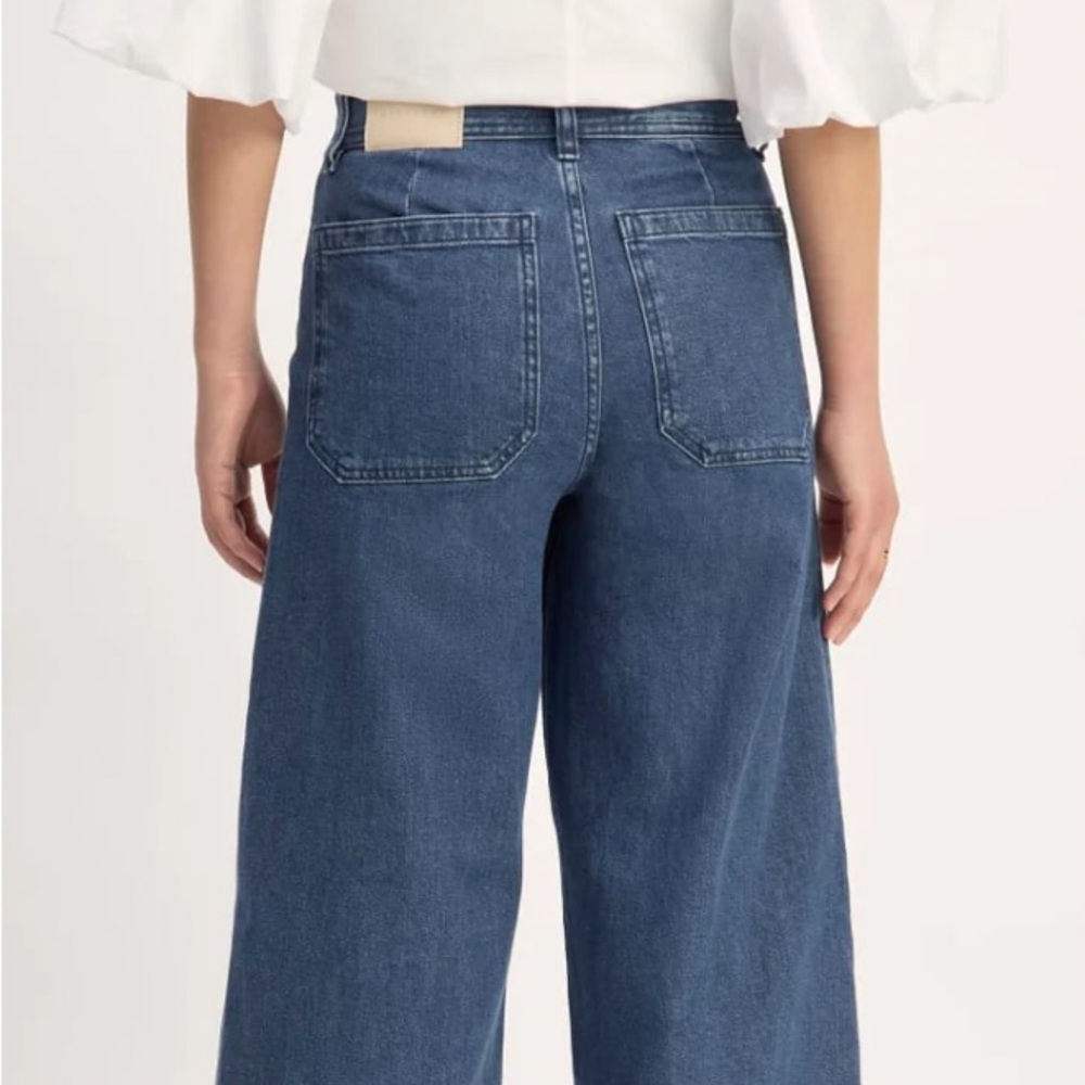 Everlane The Mariner Jean High Rise Wide Leg in Ocean Blue Dark Wash Size 30R